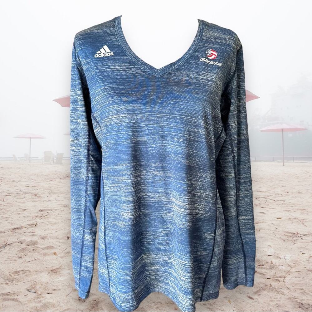 adidas USA Volleyball HILO Long Sleeve Volleyball Jersey EUC Workout Fitness